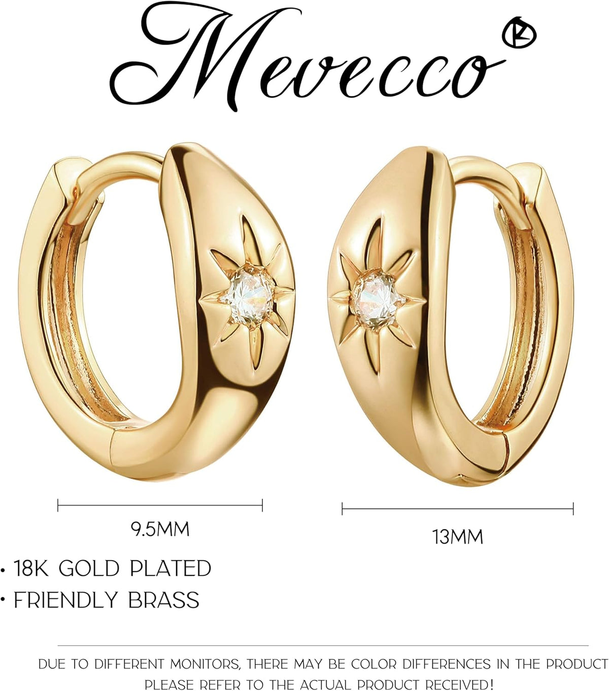 18K Gold-Plated Starburst Huggie Earrings