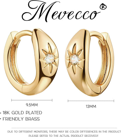 18K Gold-Plated Starburst Huggie Earrings