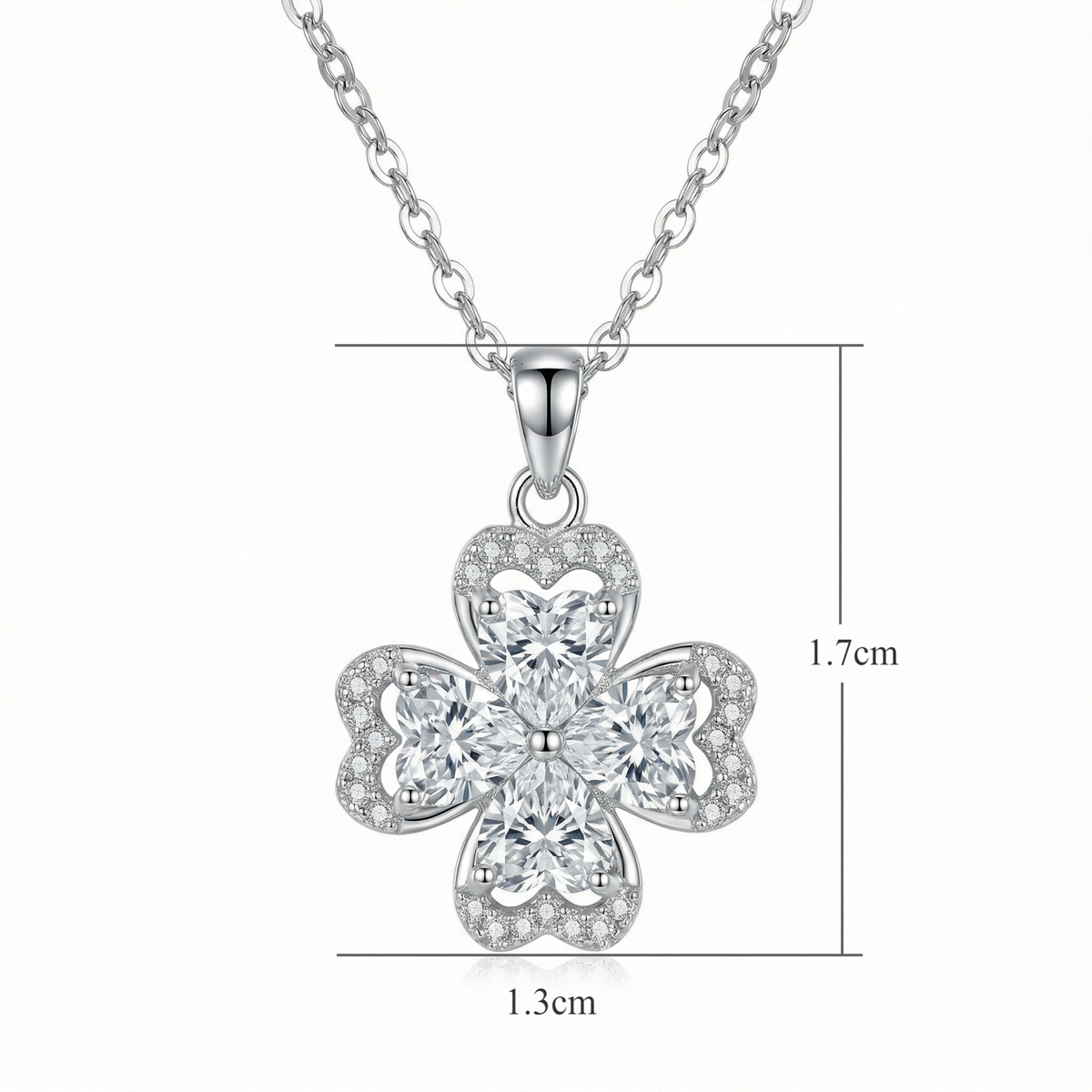 925 Sterling Silver  Four-leaf Clover Necklace