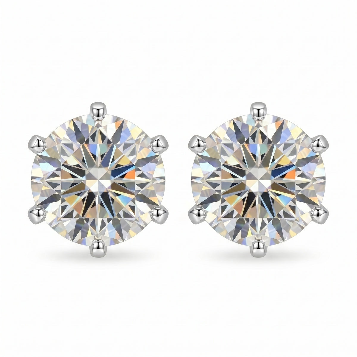 S925 Sterling Silver Moissanite Stud Earrings