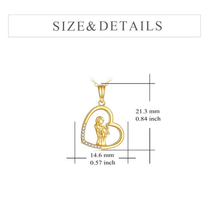 14K Gold Hummingbird Pendant Necklace CZ 18 Link Chain