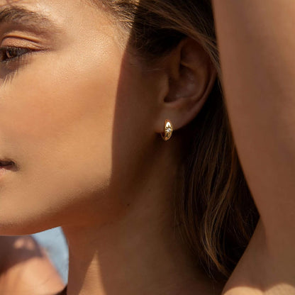 18K Gold-Plated Starburst Huggie Earrings