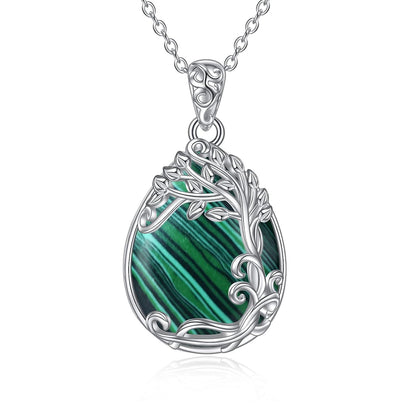 925 Sterling Silver Filigree Teardrop Pendant Necklace for Women