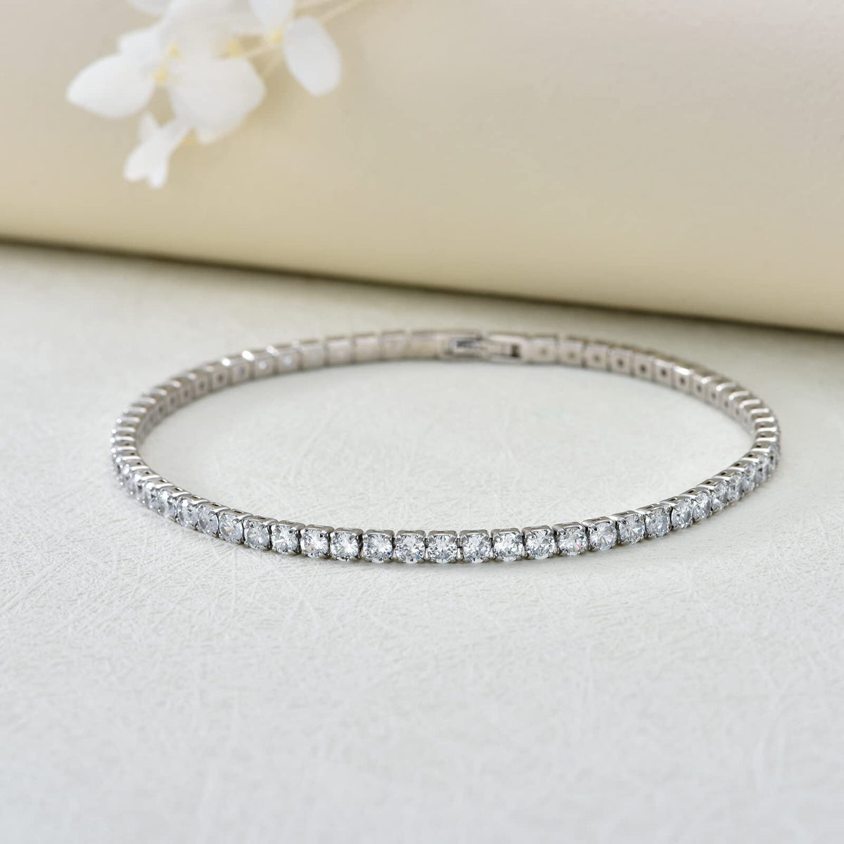 925 Sterling Silver Cubic Zirconia Tennis Bracelet