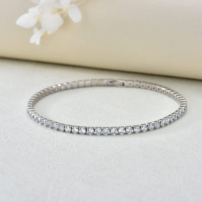925 Sterling Silver Cubic Zirconia Tennis Bracelet