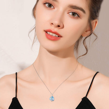 925 Silver Austrian Crystal 12 Birthstone Heart Necklace