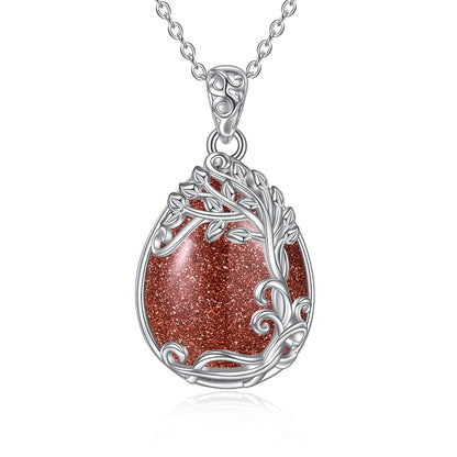 925 Sterling Silver Filigree Teardrop Pendant Necklace for Women