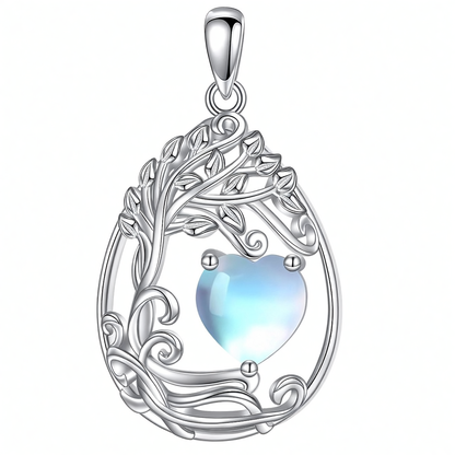 925 Silver Gold Plated Gemstone Tree Life Pendant Necklace