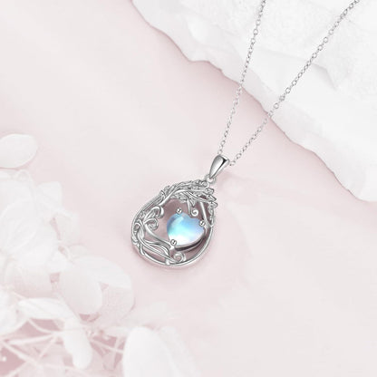 925 Silver Gold Plated Gemstone Tree Life Pendant Necklace