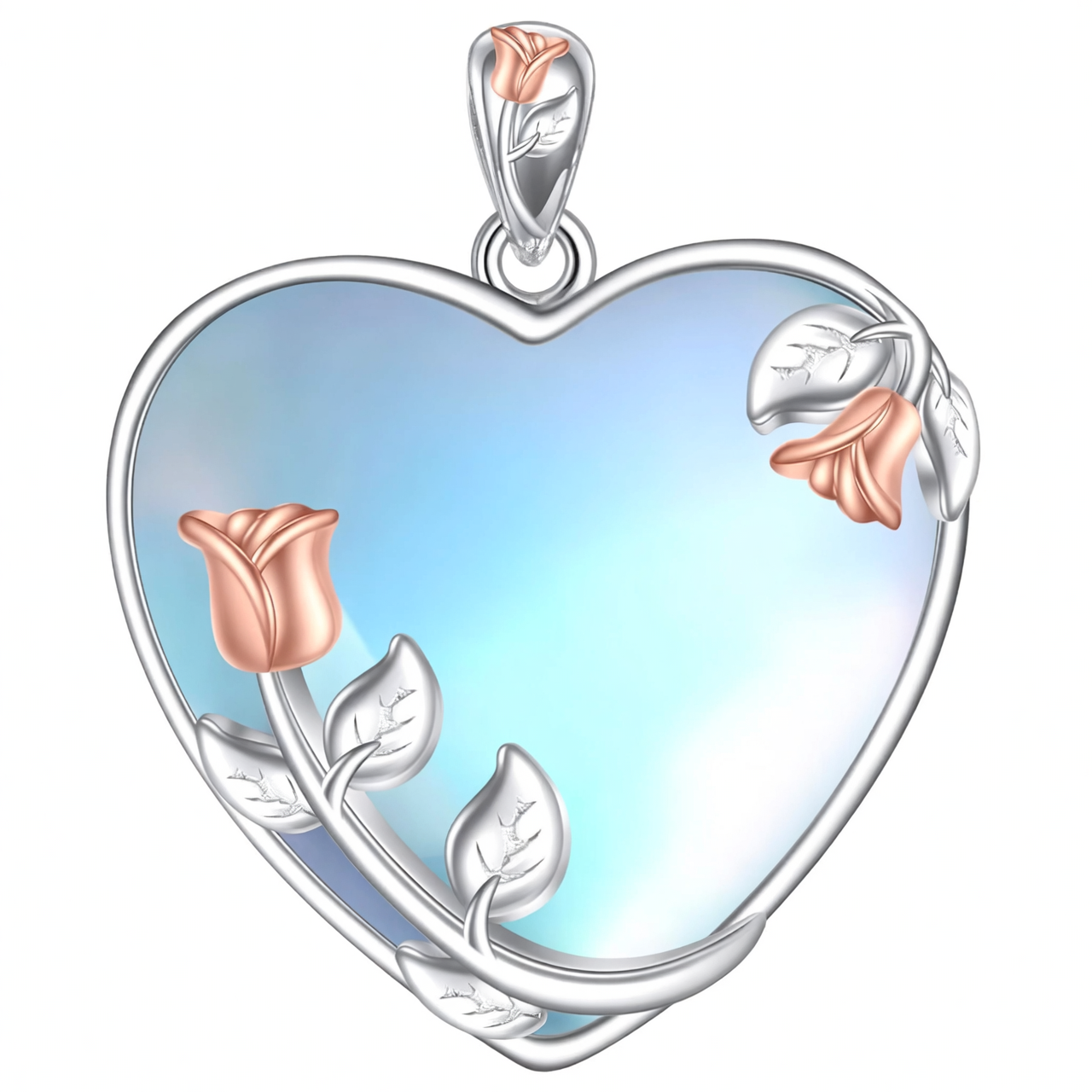 925 Sterling Silver Filigree Teardrop Pendant Necklace for Women