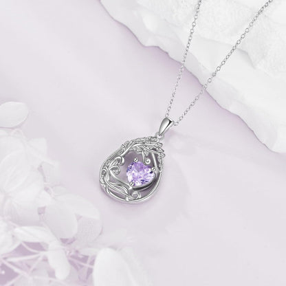925 Silver Gold Plated Gemstone Tree Life Pendant Necklace