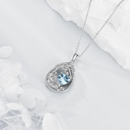 925 Silver Gold Plated Gemstone Tree Life Pendant Necklace