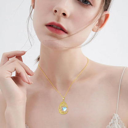925 Silver Gold Plated Gemstone Tree Life Pendant Necklace