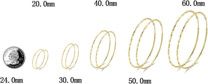 925 Sterling Silver Gold-Plated Classic Hoop Earrings
