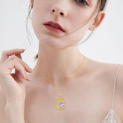 925 Silver Gold Plated Gemstone Tree Life Pendant Necklace