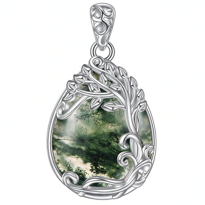 925 Sterling Silver Filigree Teardrop Pendant Necklace for Women