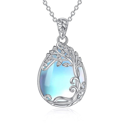 925 Sterling Silver Filigree Teardrop Pendant Necklace for Women