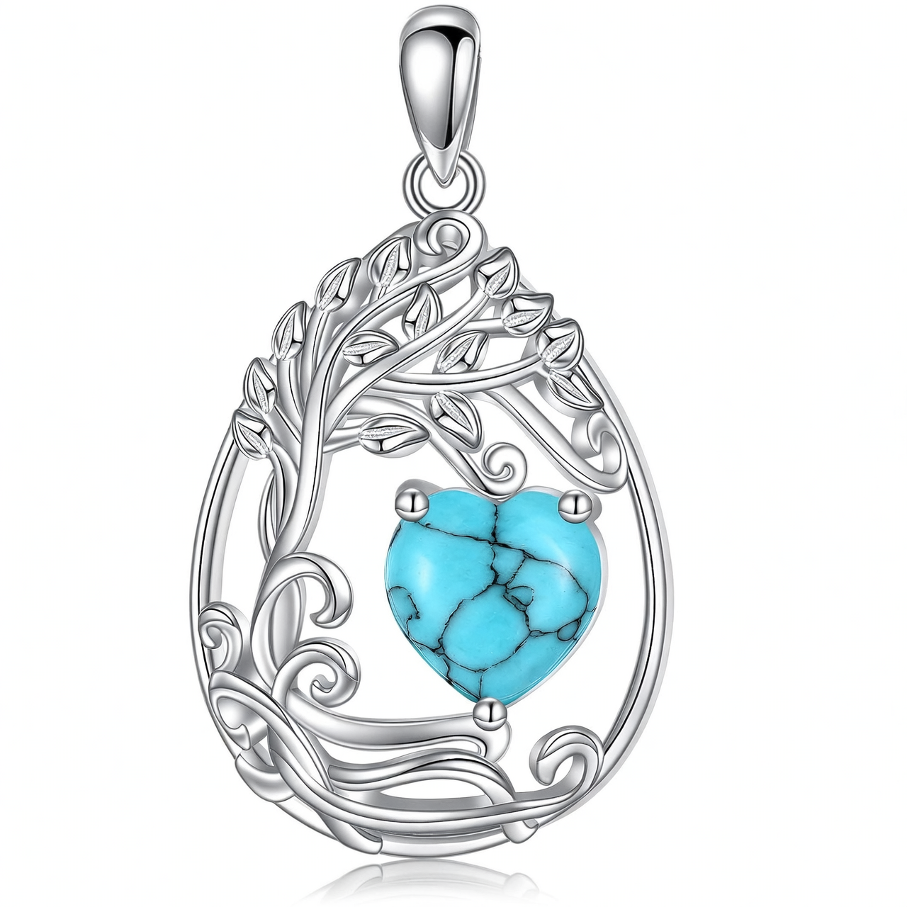 925 Silver Gold Plated Gemstone Tree Life Pendant Necklace