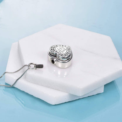 925 Silver Heart Memorial Photo Holder Pendant Necklace