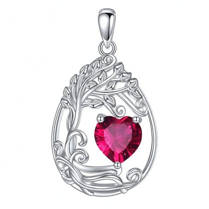 925 Silver Gold Plated Gemstone Tree Life Pendant Necklace