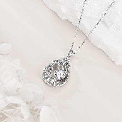 925 Silver Gold Plated Gemstone Tree Life Pendant Necklace