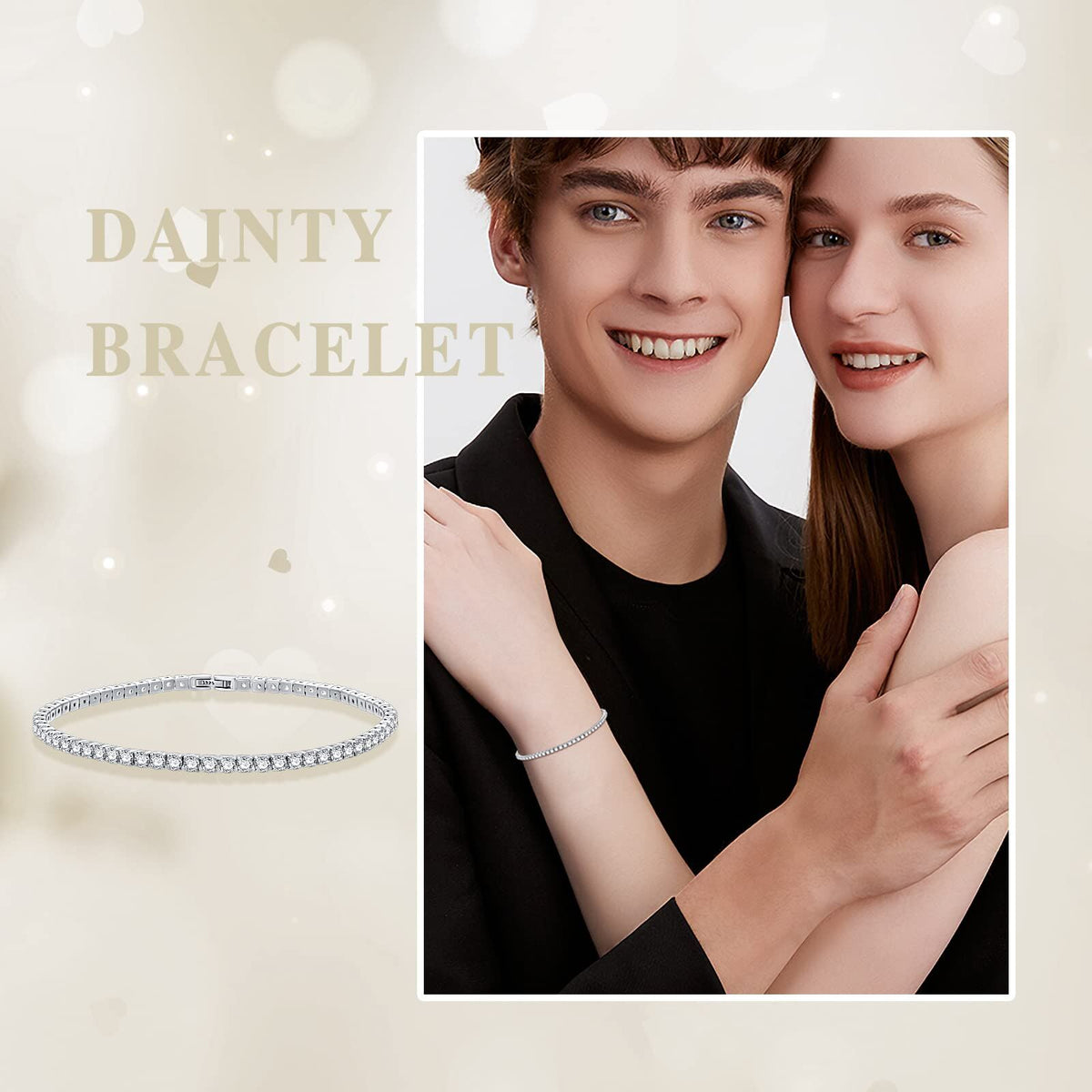 925 Sterling Silver Cubic Zirconia Tennis Bracelet