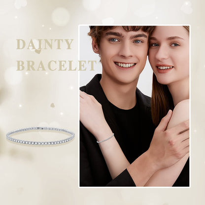 925 Sterling Silver Cubic Zirconia Tennis Bracelet