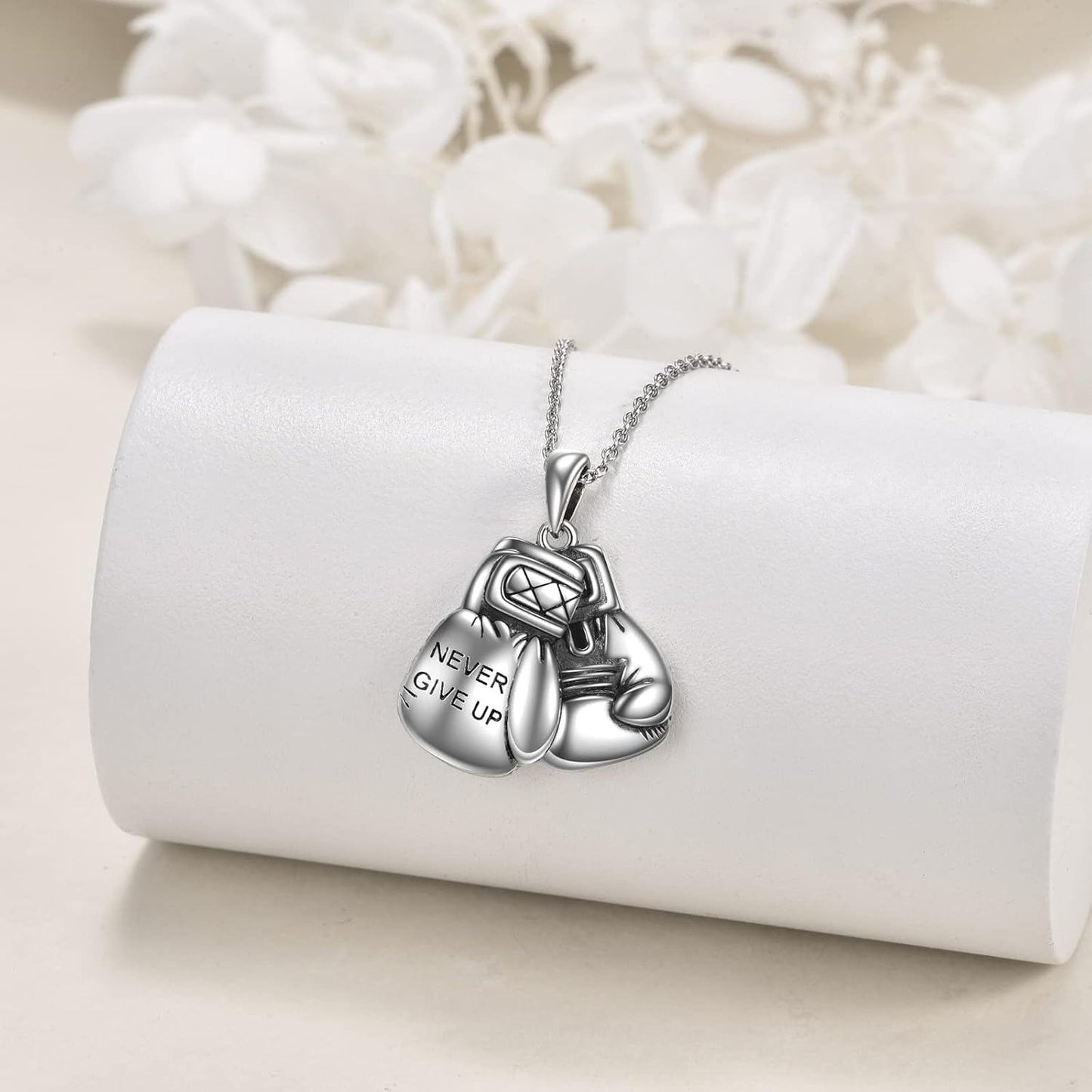 925 Silver Boxing Glove Pendant Necklace Men Women