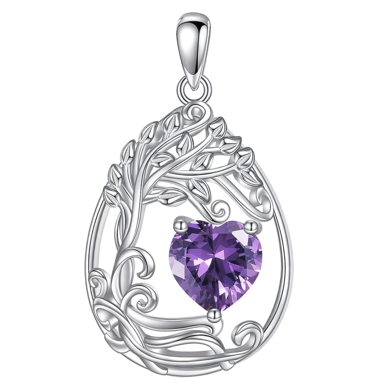 925 Silver Gold Plated Gemstone Tree Life Pendant Necklace