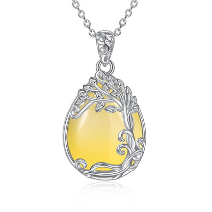 925 Sterling Silver Filigree Teardrop Pendant Necklace for Women