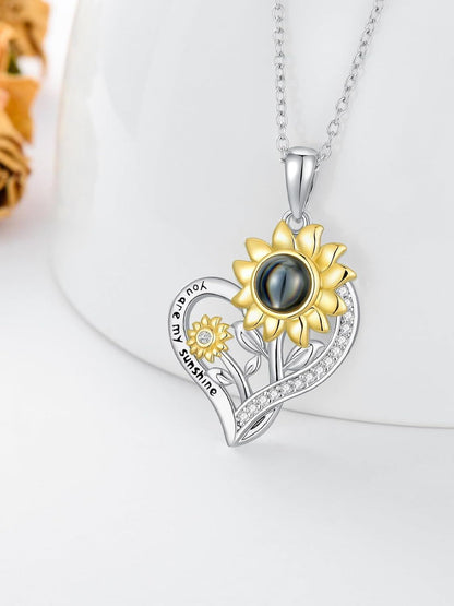 14K Gold Plated Love Stone I Love You Necklace Custom