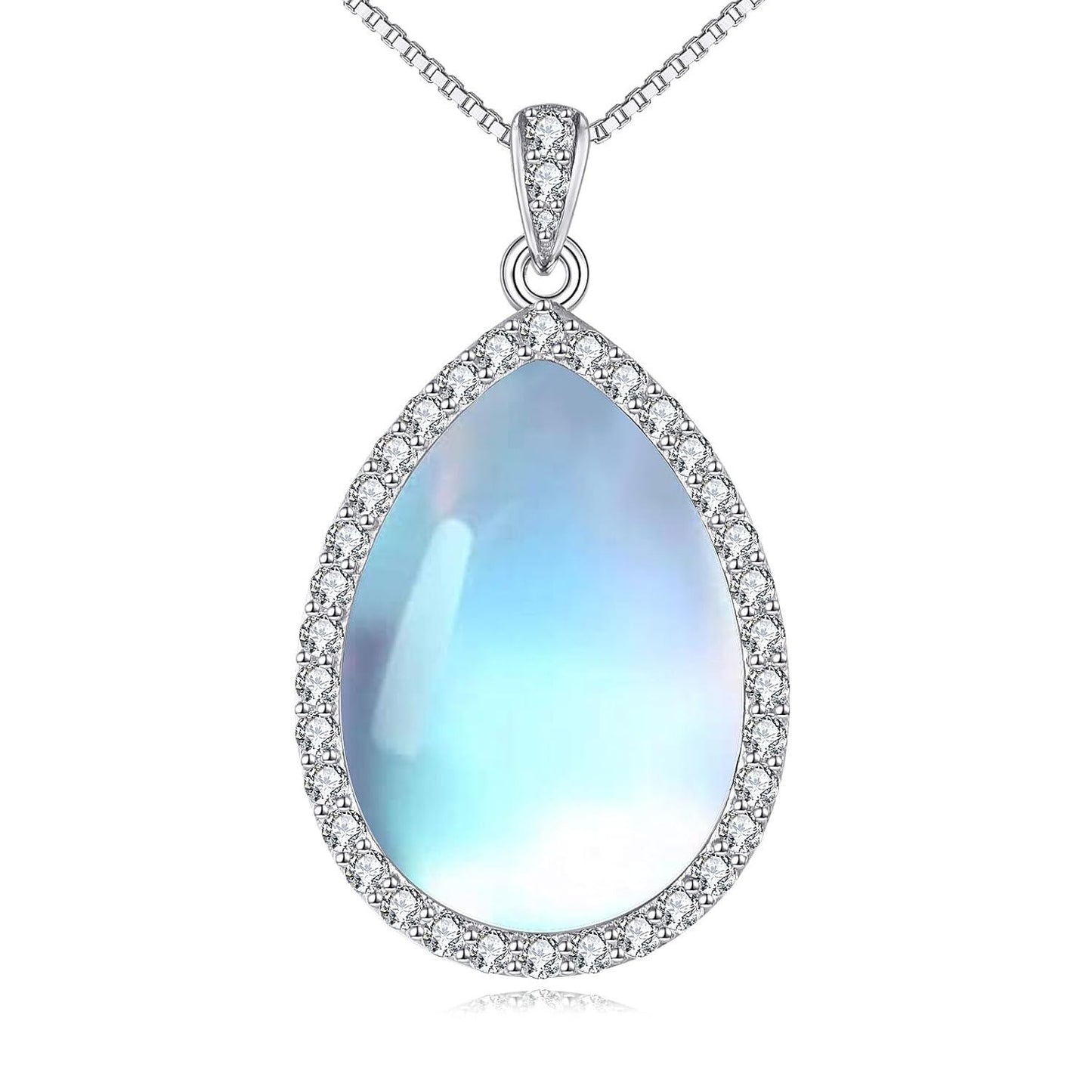 925 Sterling Silver Filigree Teardrop Pendant Necklace for Women