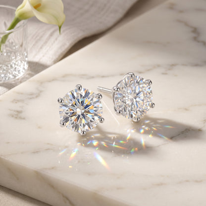 S925 Sterling Silver Moissanite Stud Earrings