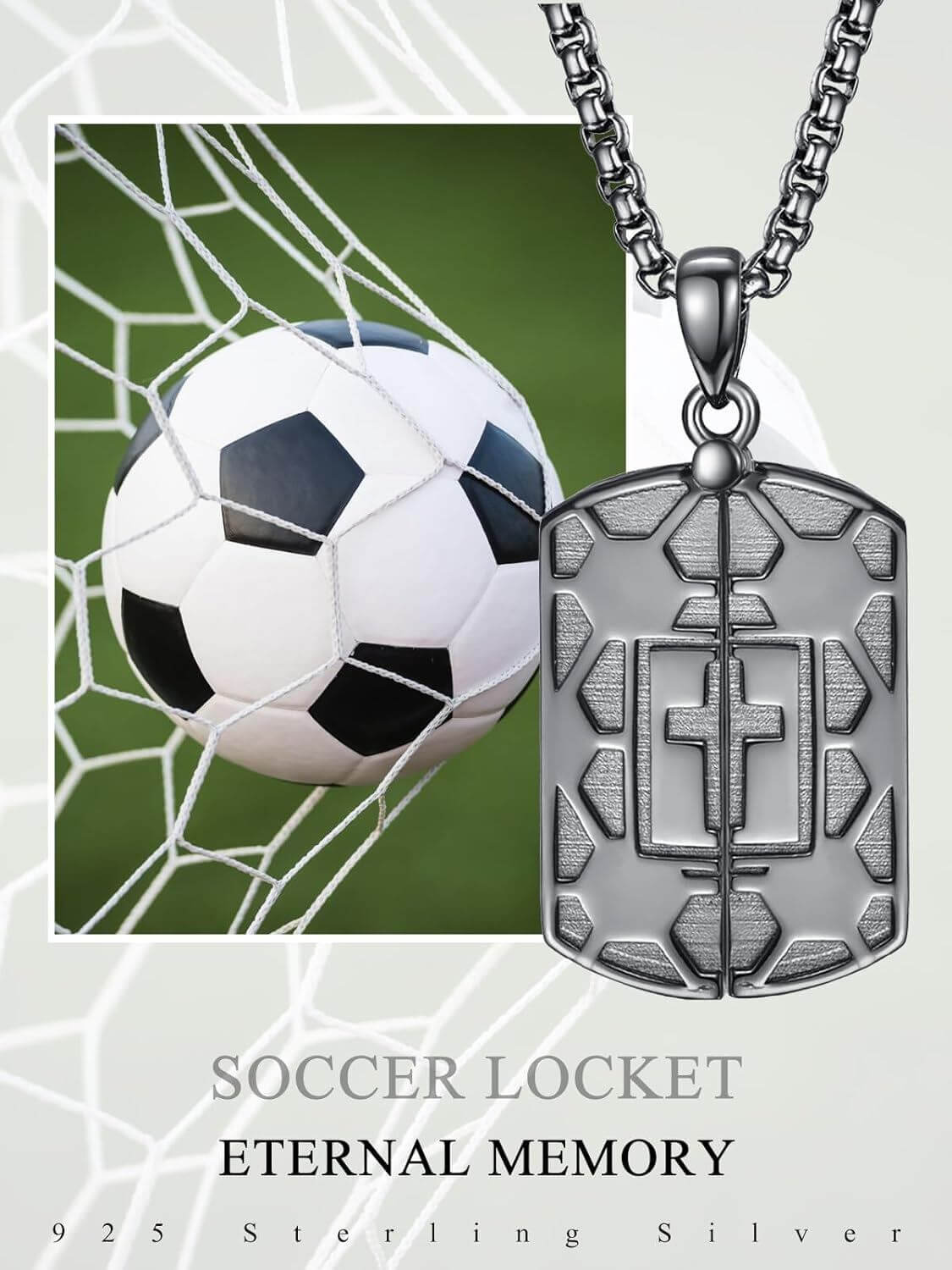 Photo Frame Cross Pendant Mens Necklaces with Chain Gifts