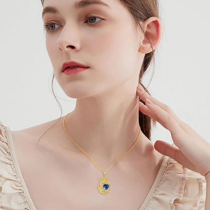 925 Silver Gold Plated Gemstone Tree Life Pendant Necklace