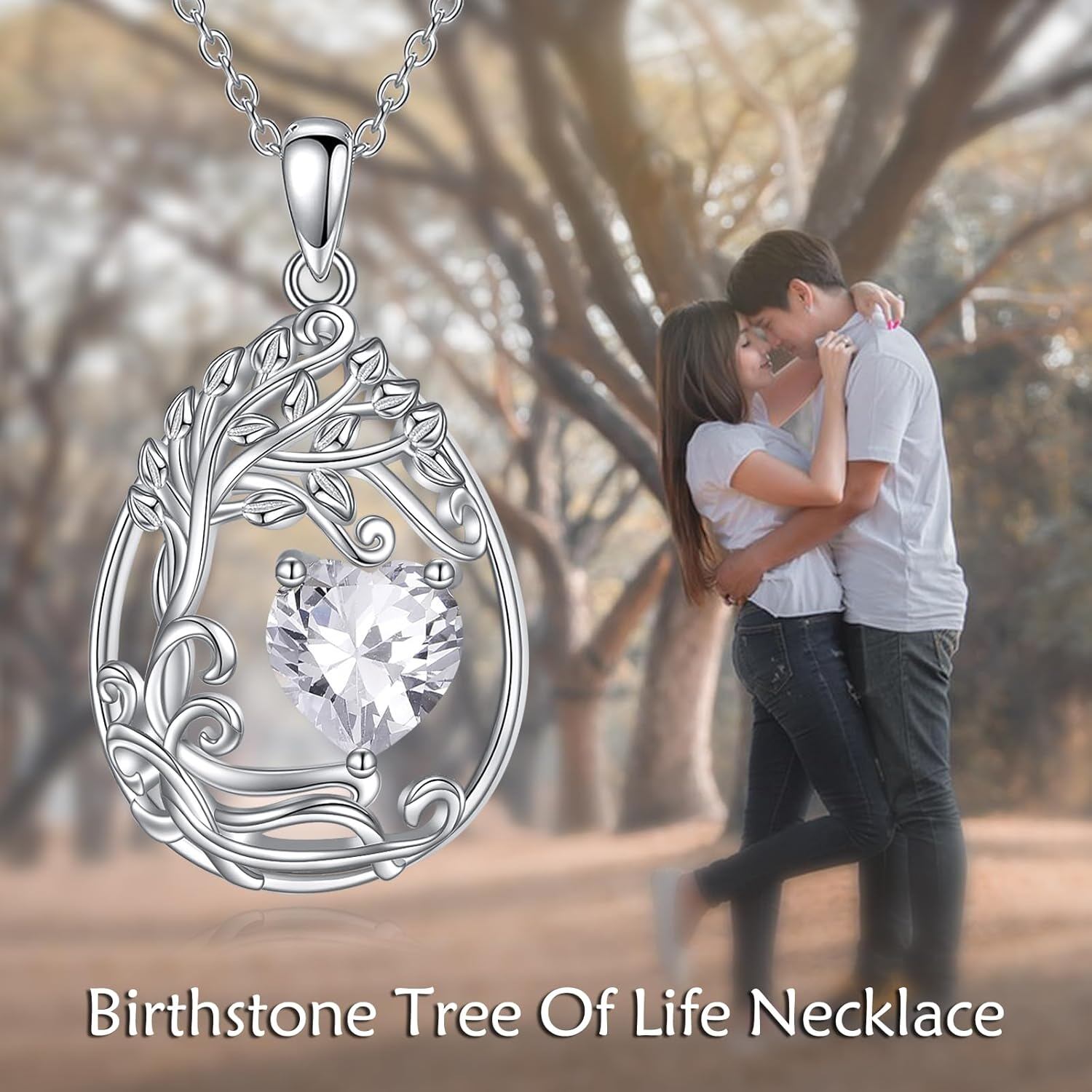 925 Silver Gold Plated Gemstone Tree Life Pendant Necklace