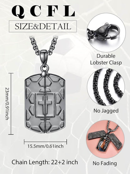 Photo Frame Cross Pendant Mens Necklaces with Chain Gifts