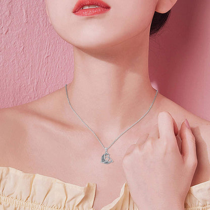 925 Silver Celtic Knot Moon Pendant Necklace Women Men