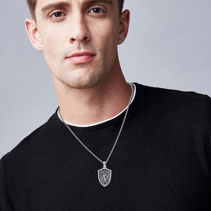 925 Silver St Christopher Pendant Necklace Men Women