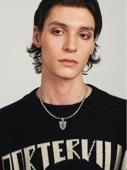 925 Silver St Michael Shield Pendant Necklace Men Women Gold