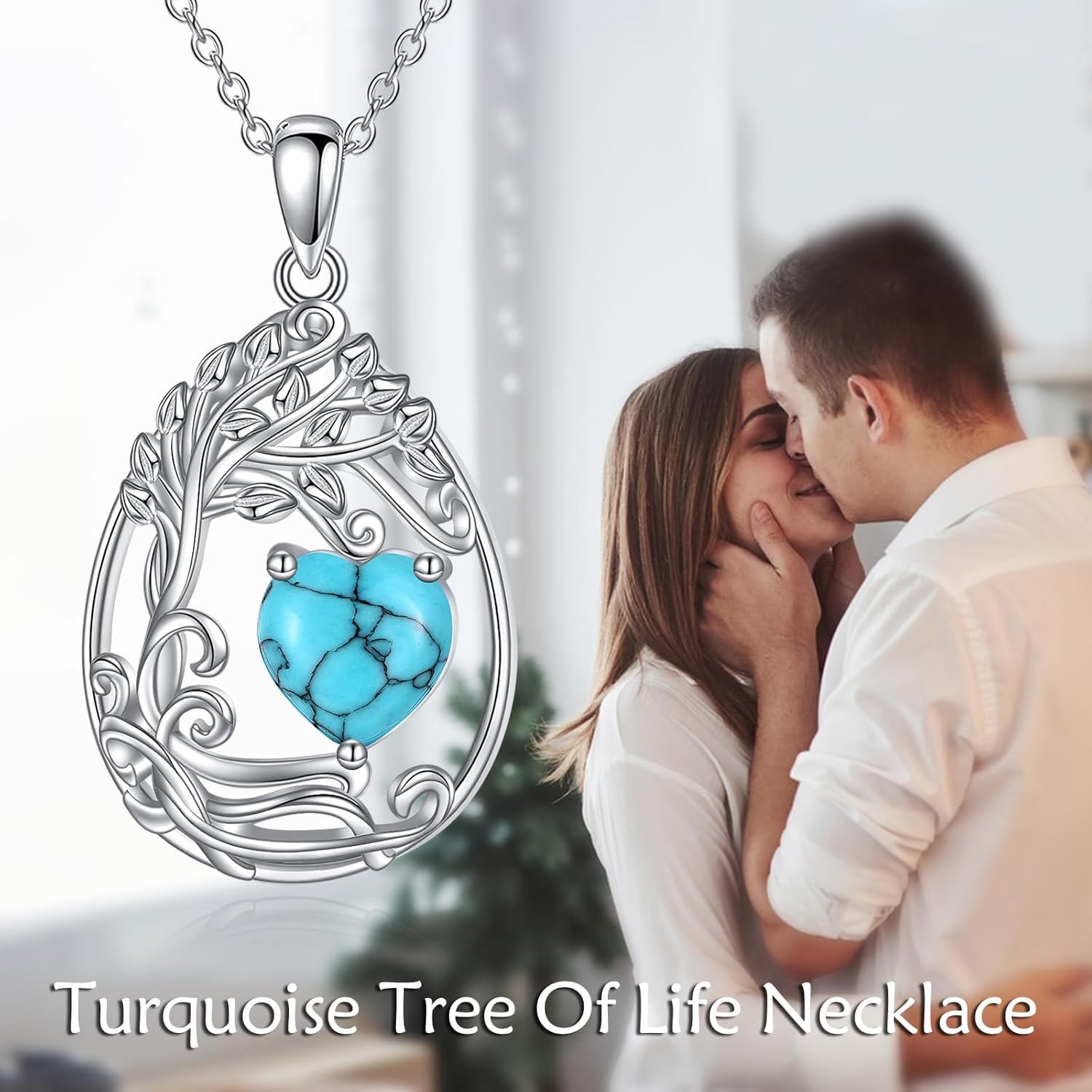 925 Silver Gold Plated Gemstone Tree Life Pendant Necklace
