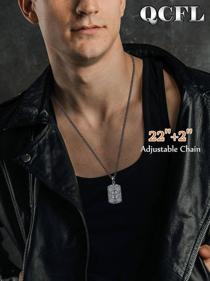 Photo Frame Cross Pendant Mens Necklaces with Chain Gifts