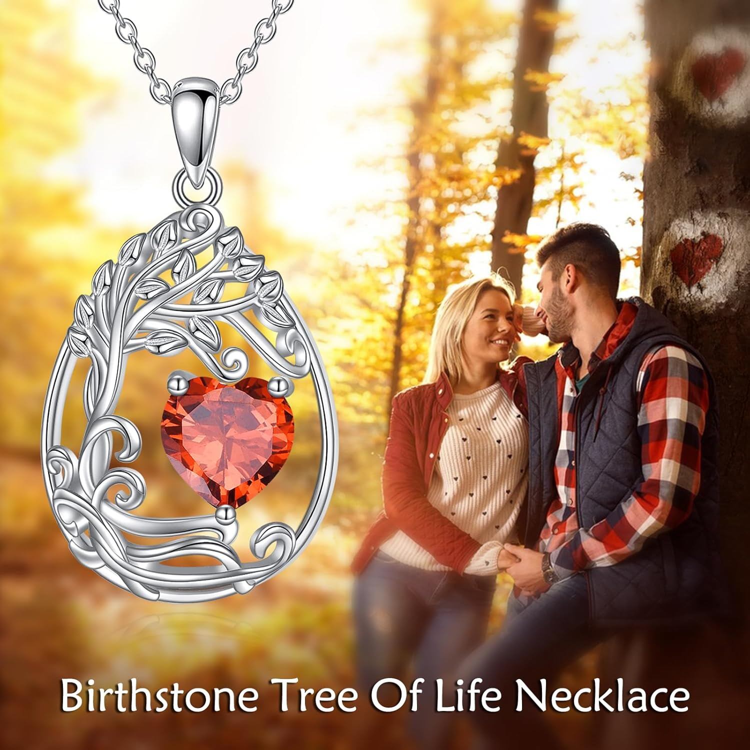 925 Silver Gold Plated Gemstone Tree Life Pendant Necklace