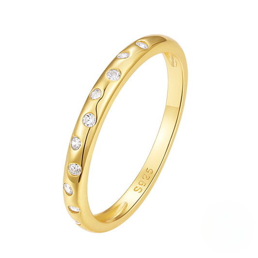 S925 Sterling Silver New Moon Zircon Engagement Ring, Trendy And Elegant For Daily Wear