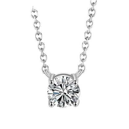 925 Sterling Silver Solitaire CZ Pendant Necklaces