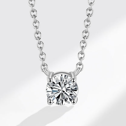 925 Sterling Silver Solitaire CZ Pendant Necklaces