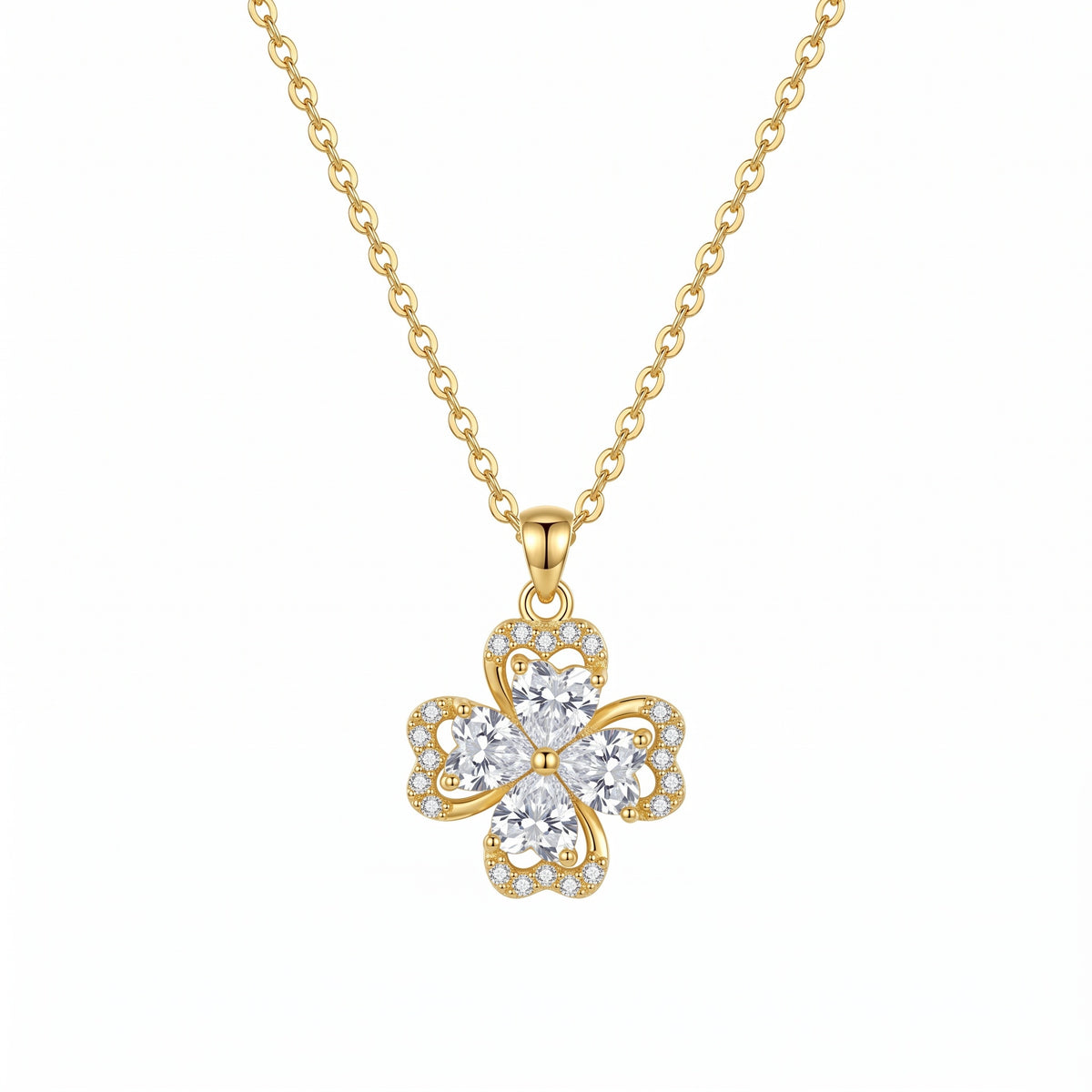 925 Sterling Silver  Four-leaf Clover Necklace
