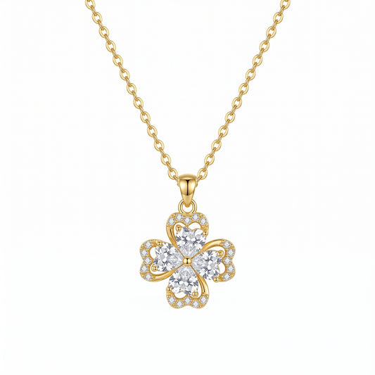 925 Sterling Silver  Four-leaf Clover Necklace