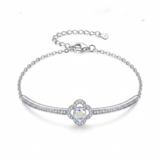 925 Sterling Silver  Moissanite Clover Bracelet