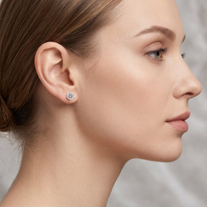 S925 Sterling Silver Moissanite Stud Earrings